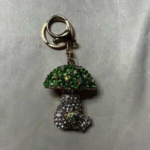 Green mushroom bag charm